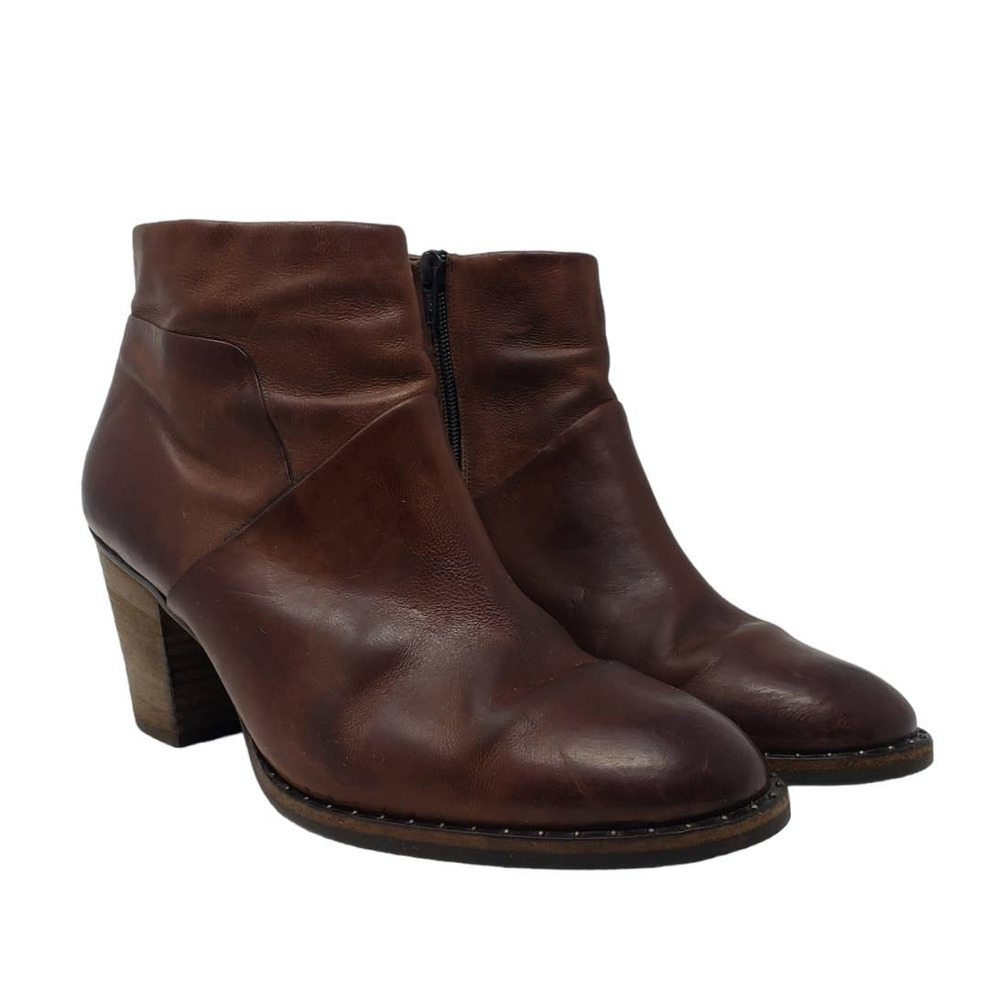 Paul Green Brown studded side zip ankle boot